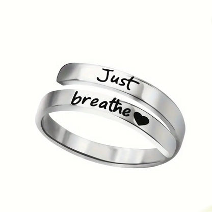 Silver Spiral Heart Ring